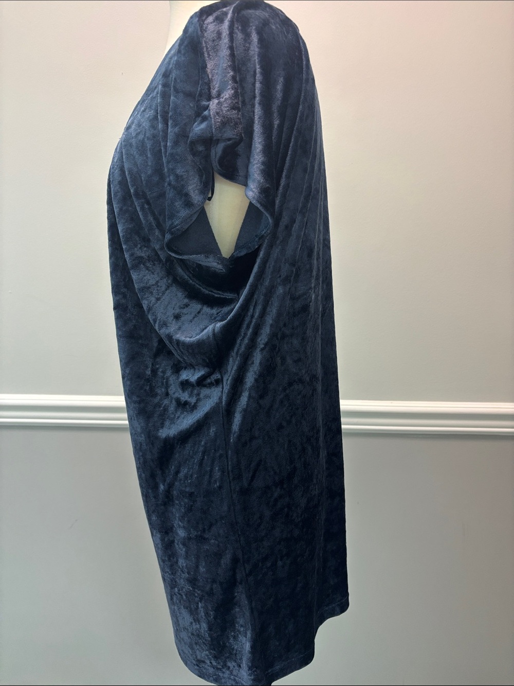 Juicy Couture Navy Blue Velvet Square Neck Mini Dress - Picture 3 of 8